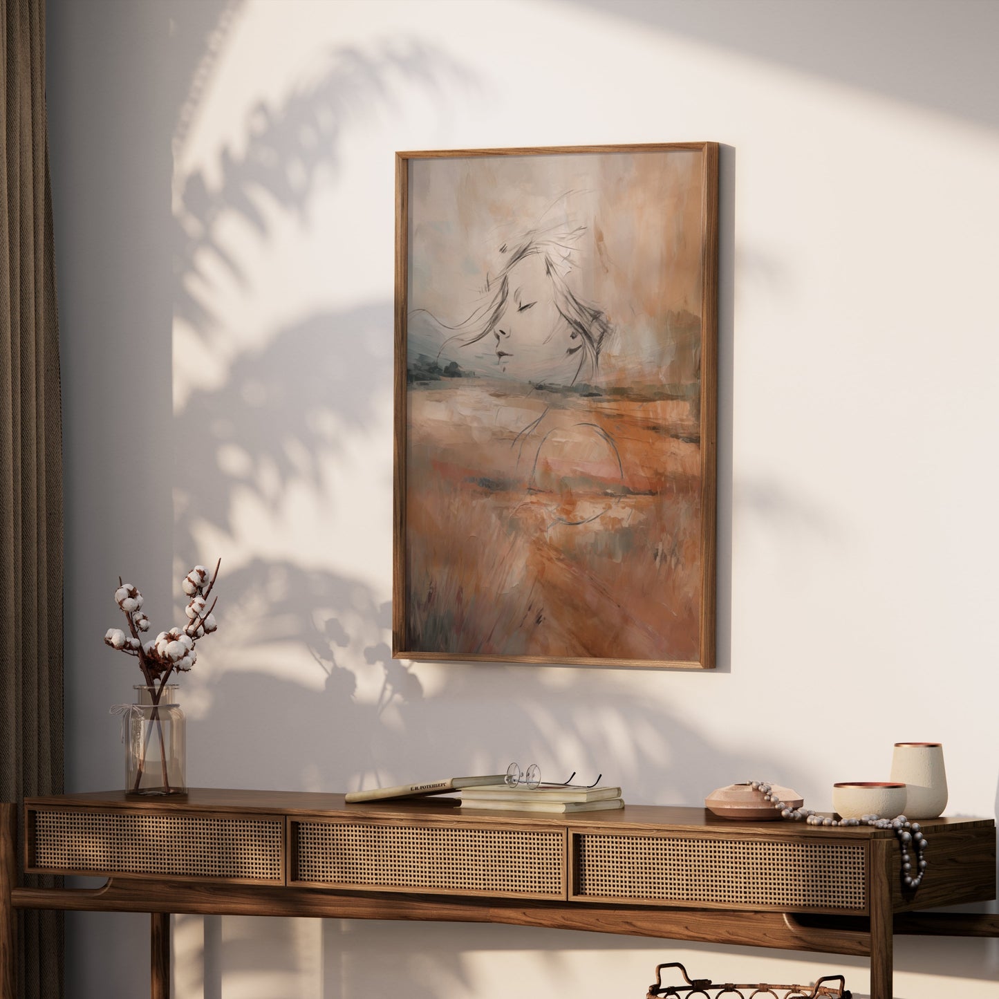 Premium Poster of Abstract Dreamy Landscape with Female Face Posters
