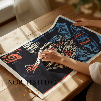 Premium Poster of Abstract Expressionist Face Artwork Posters