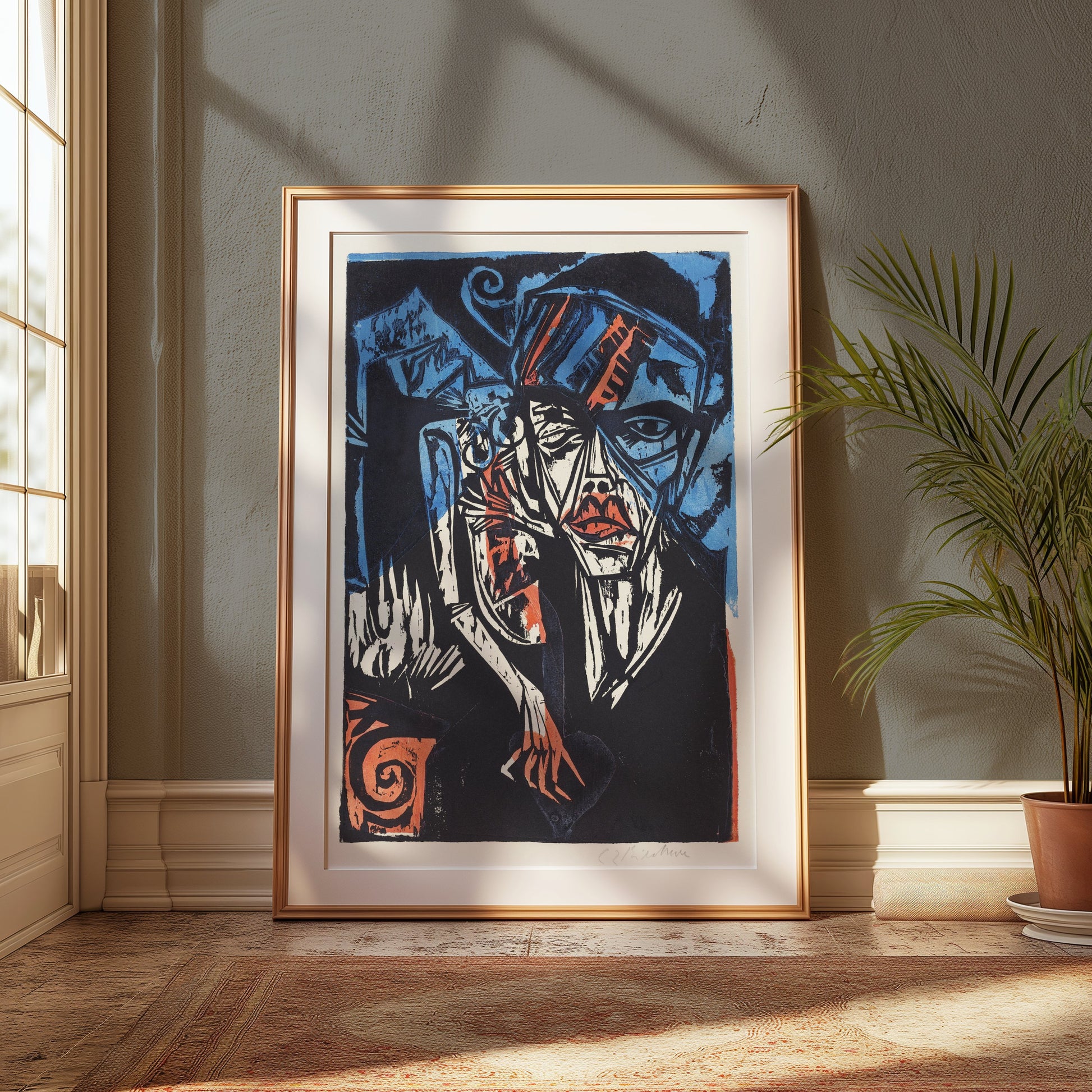 Premium Poster of Abstract Expressionist Face Artwork Posters