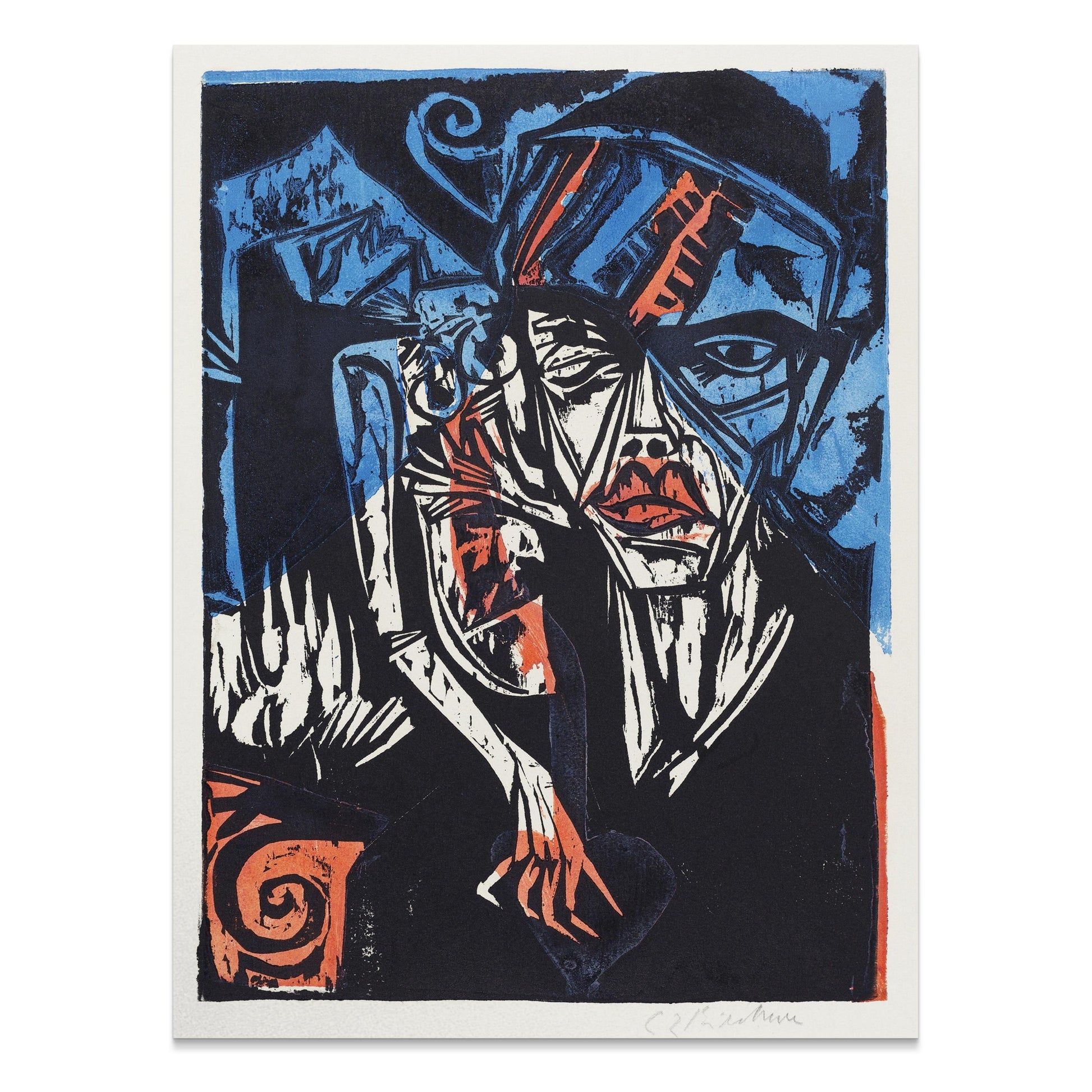 Premium Poster of Abstract Expressionist Face Artwork Posters