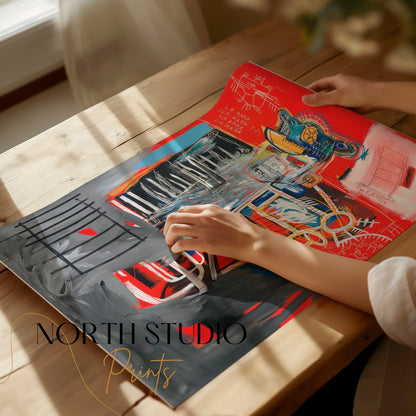 Premium Poster of Abstract Expressionist Inspired Urban Graffiti Wall Art Posters