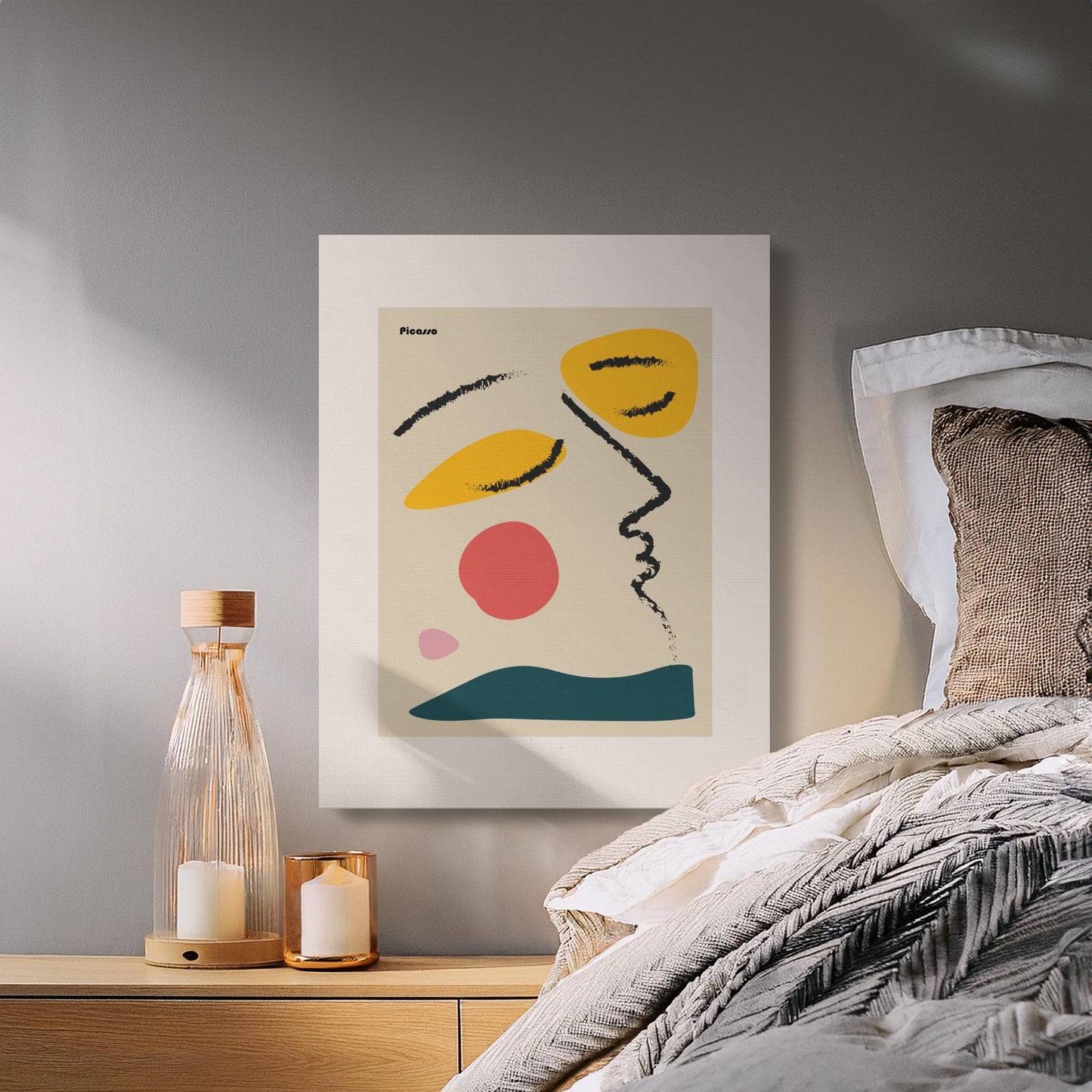 Premium Poster of Abstract Faces Picasso Wall Art Canvas Wraps