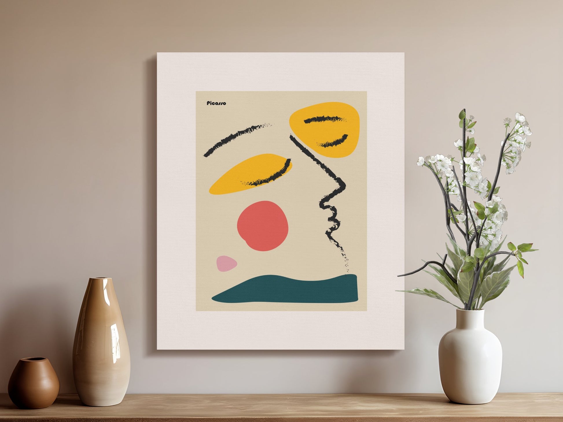 Premium Poster of Abstract Faces Picasso Wall Art Canvas Wraps