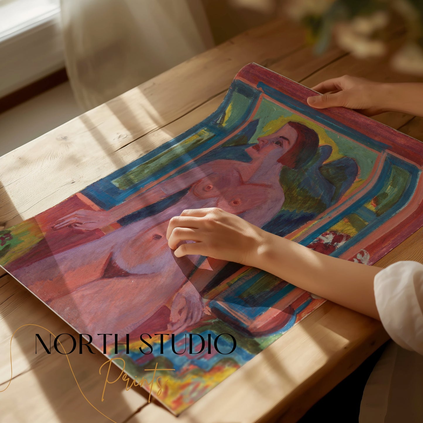 Premium Poster of Abstract Female Figure Portrait Vibrant Colors Art Posters
