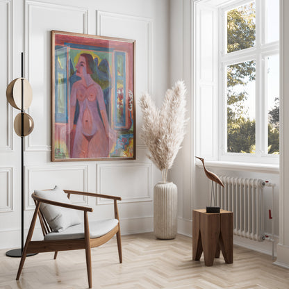 Premium Poster of Abstract Female Figure Portrait Vibrant Colors Art Posters