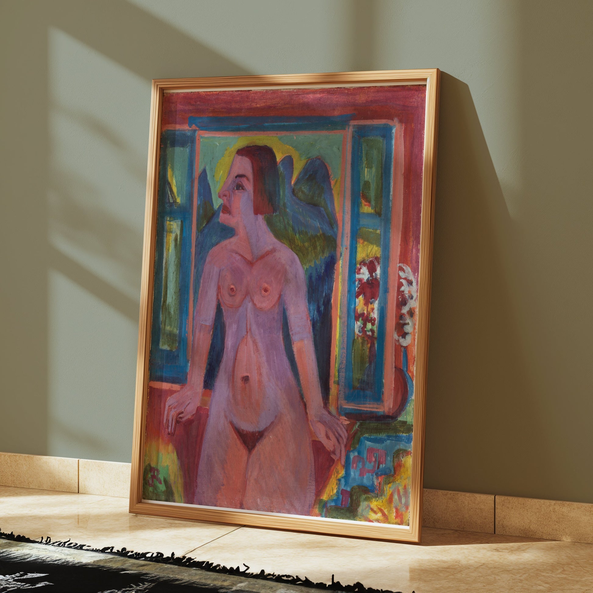 Premium Poster of Abstract Female Figure Portrait Vibrant Colors Art Posters