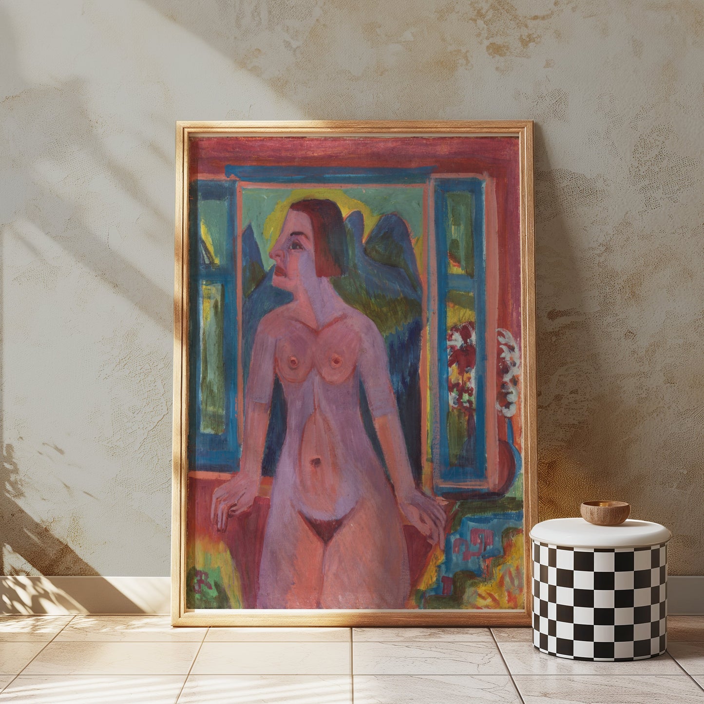 Premium Poster of Abstract Female Figure Portrait Vibrant Colors Art Posters