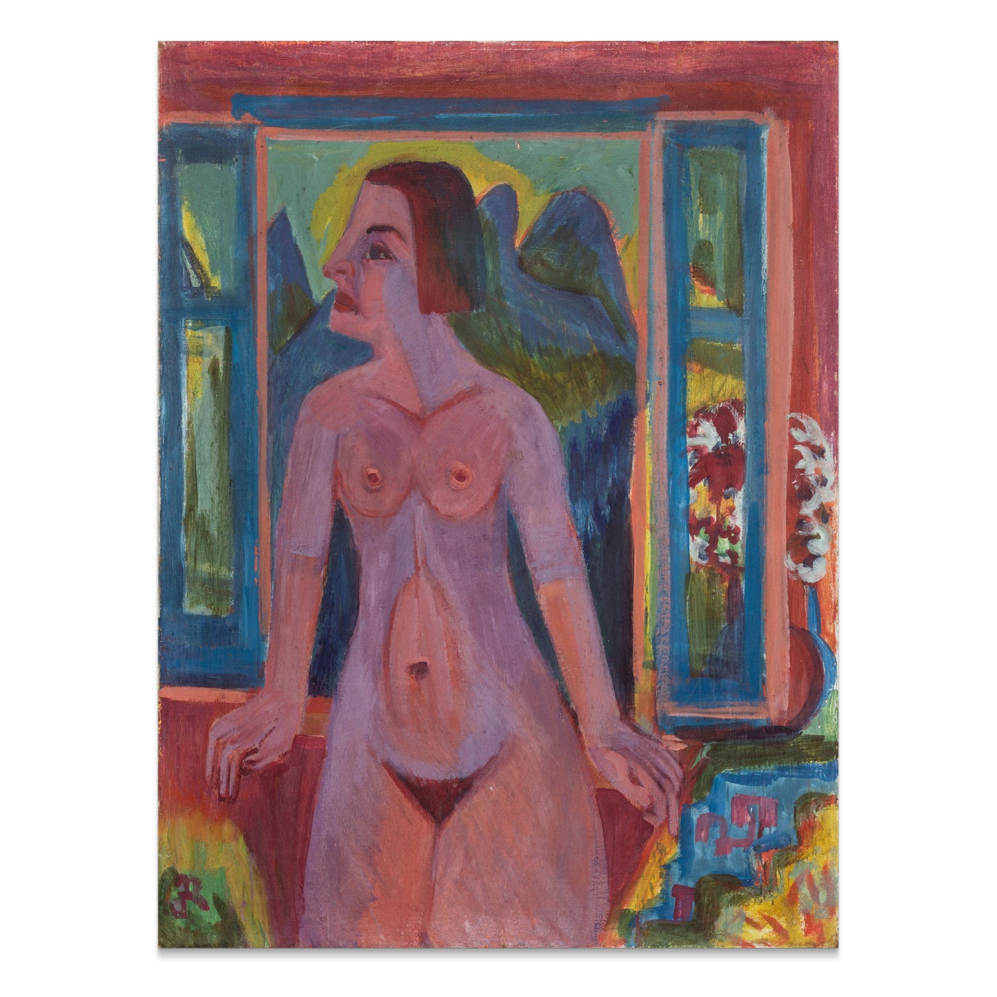 Premium Poster of Abstract Female Figure Portrait Vibrant Colors Art Posters