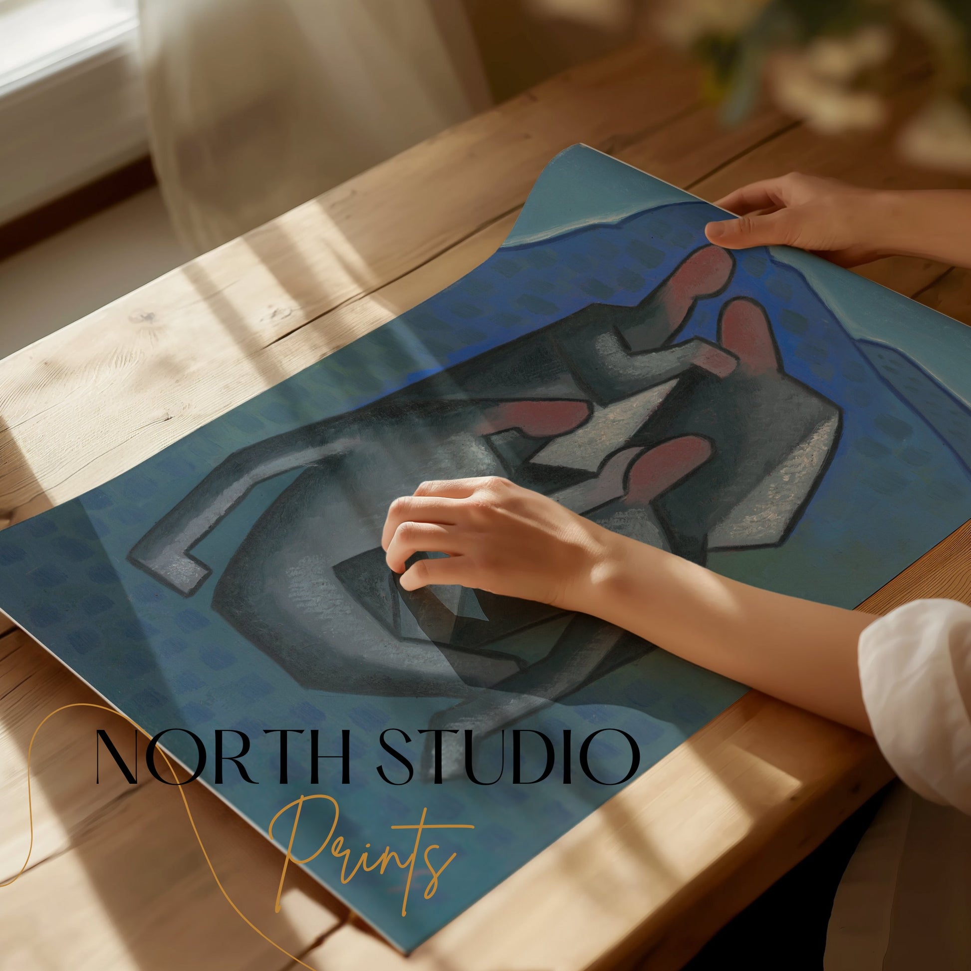 Premium Poster of Abstract Figures in Mountain Landscape Posters