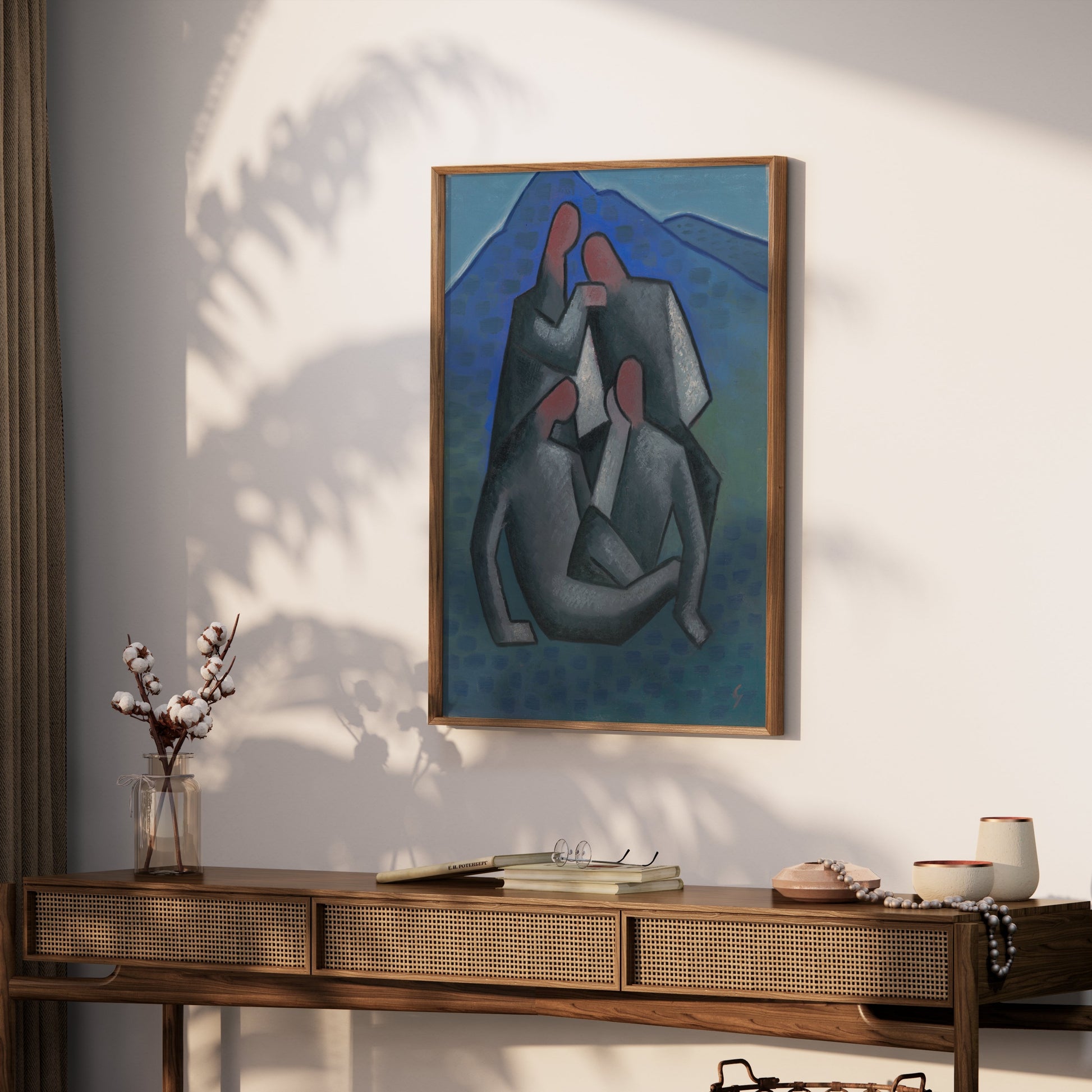 Premium Poster of Abstract Figures in Mountain Landscape Posters