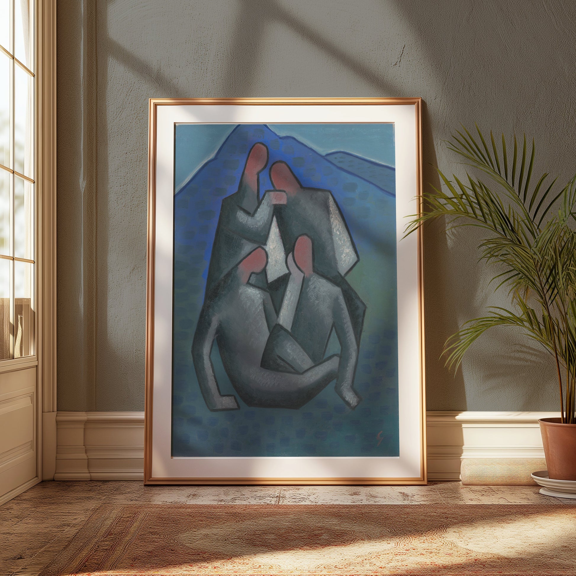 Premium Poster of Abstract Figures in Mountain Landscape Posters