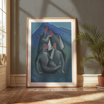 Premium Poster of Abstract Figures in Mountain Landscape Posters