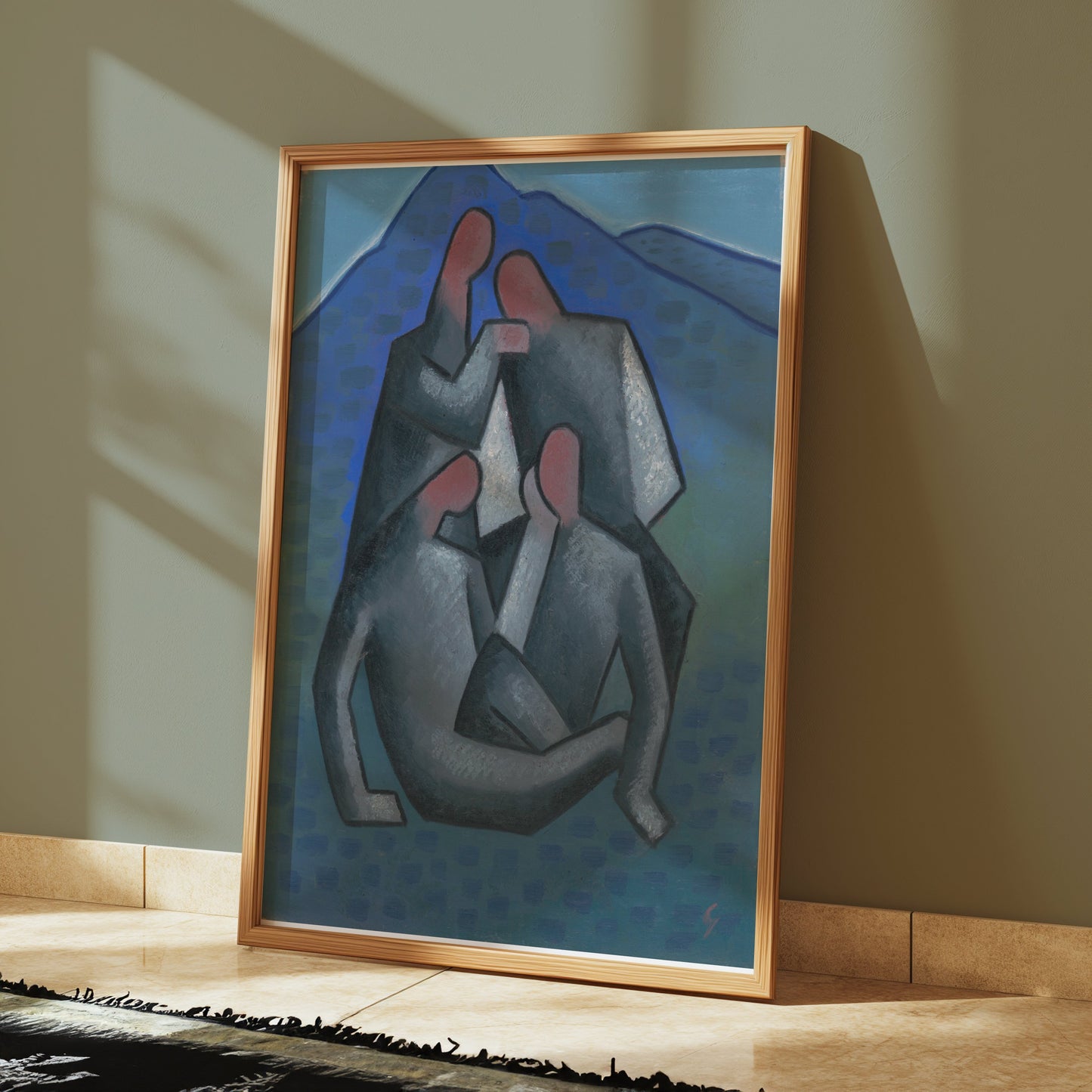 Premium Poster of Abstract Figures in Mountain Landscape Posters