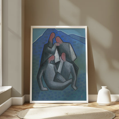 Premium Poster of Abstract Figures in Mountain Landscape Posters