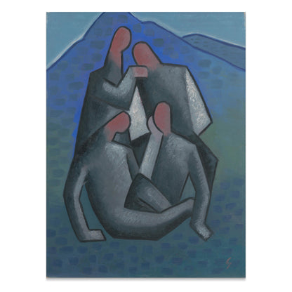 Premium Poster of Abstract Figures in Mountain Landscape Posters