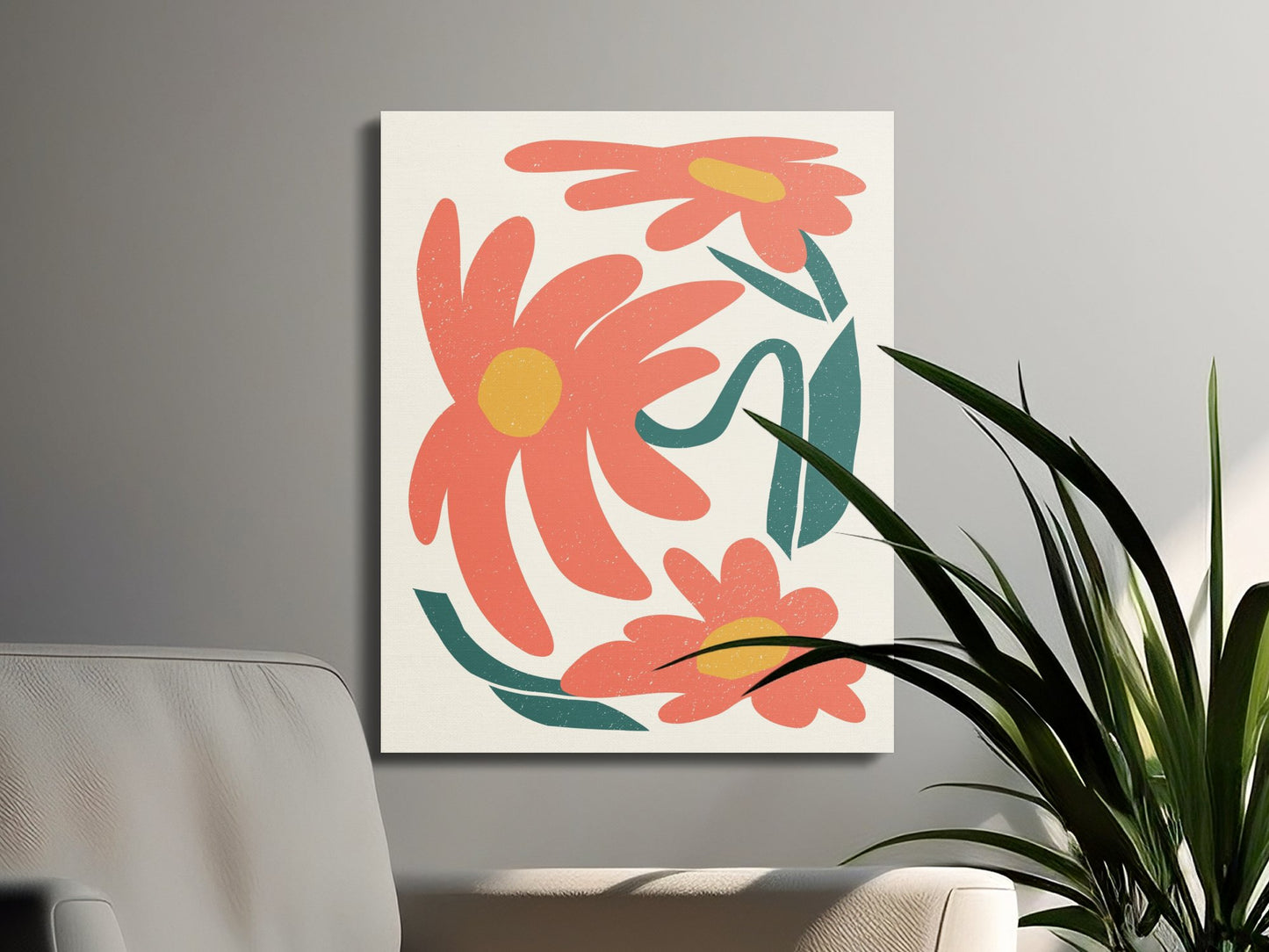 Premium Poster of Abstract Floral Art Design Canvas Wraps