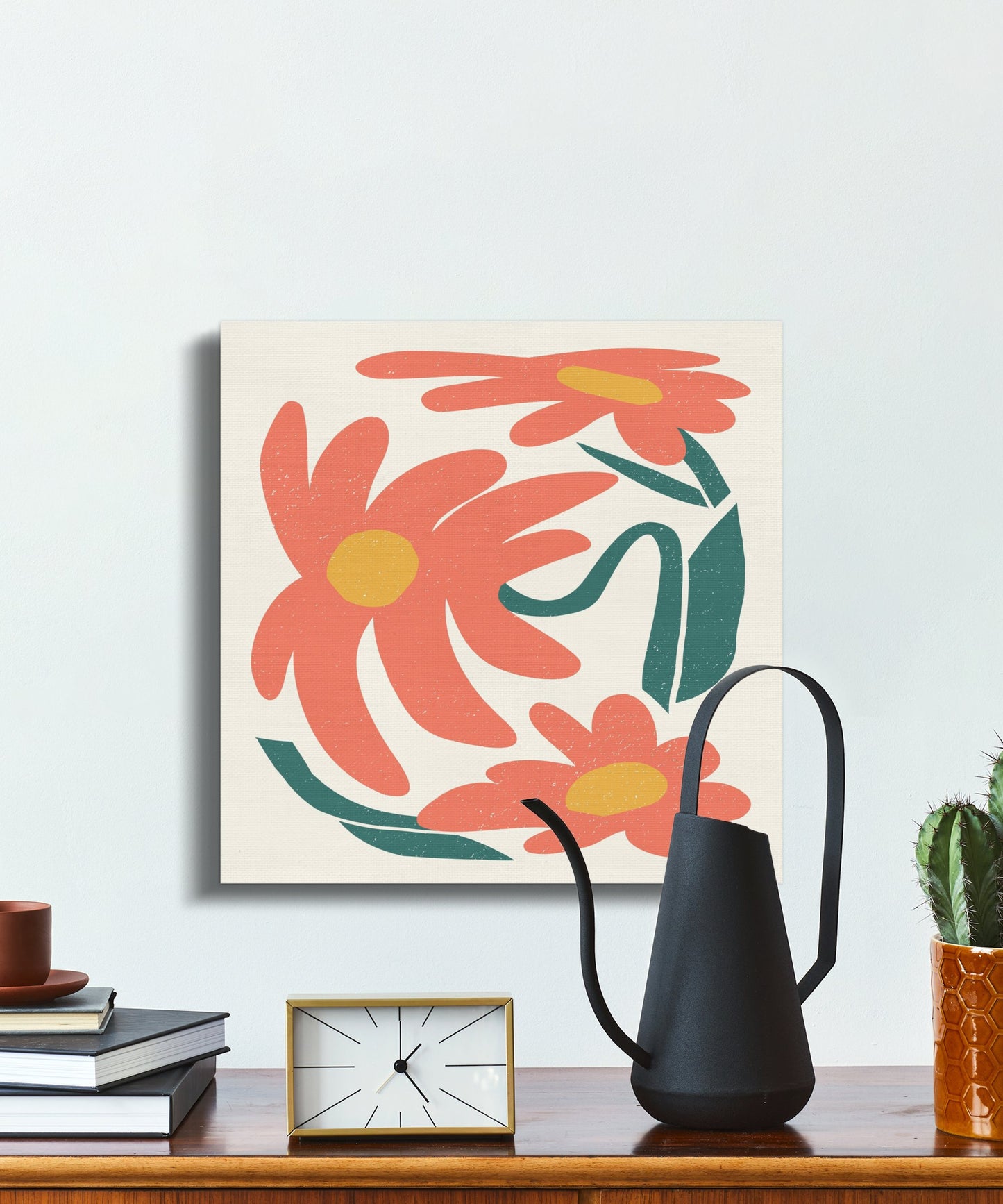 Premium Poster of Abstract Floral Art Design Canvas Wraps