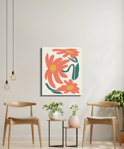 Premium Poster of Abstract Floral Art Design Canvas Wraps