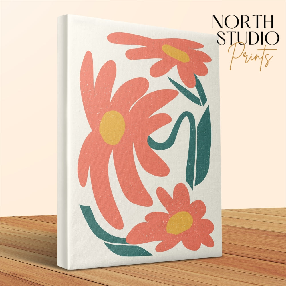 Premium Poster of Abstract Floral Art Design Canvas Wraps