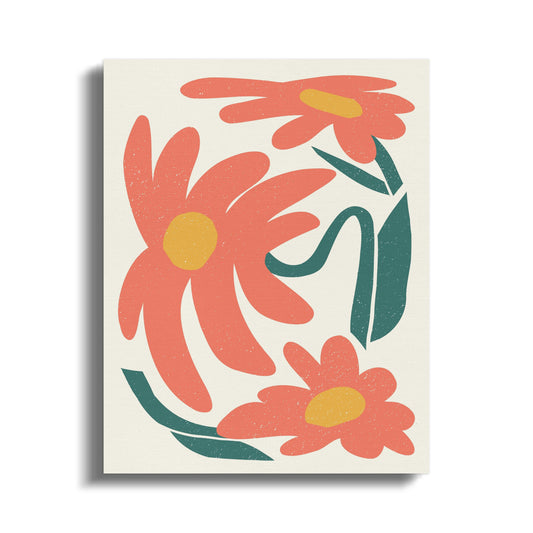 Premium Poster of Abstract Floral Art Design Canvas Wraps