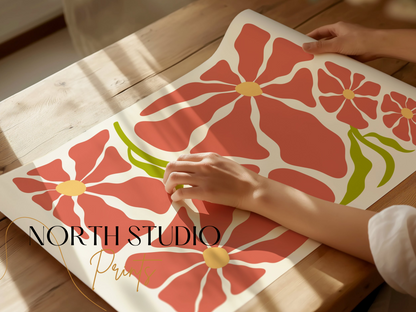 Premium Poster of Abstract Floral Art Design for Modern Home Decor Posters