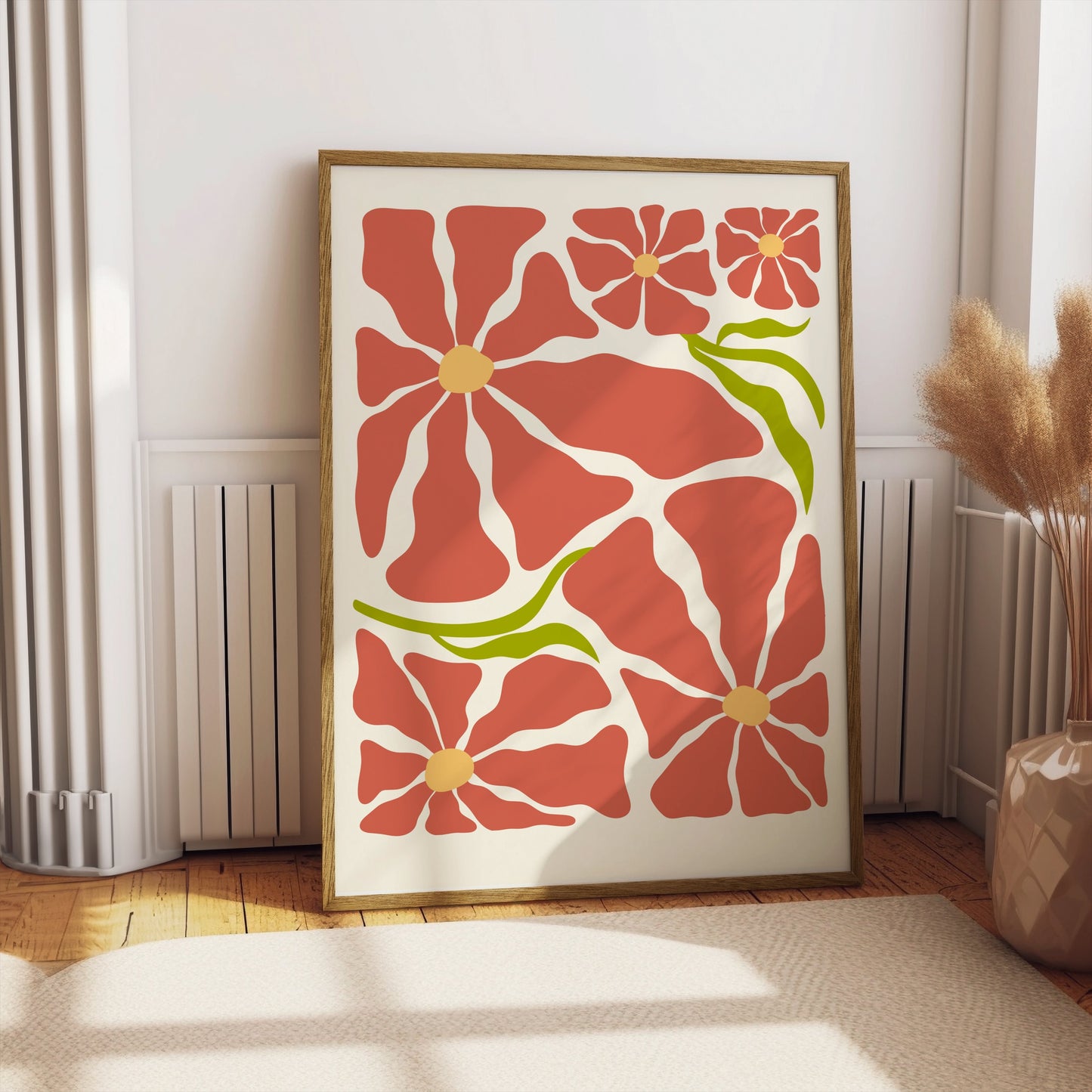 Premium Poster of Abstract Floral Art Design for Modern Home Decor Posters
