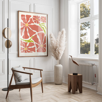 Premium Poster of Abstract Floral Art Design for Modern Home Decor Posters