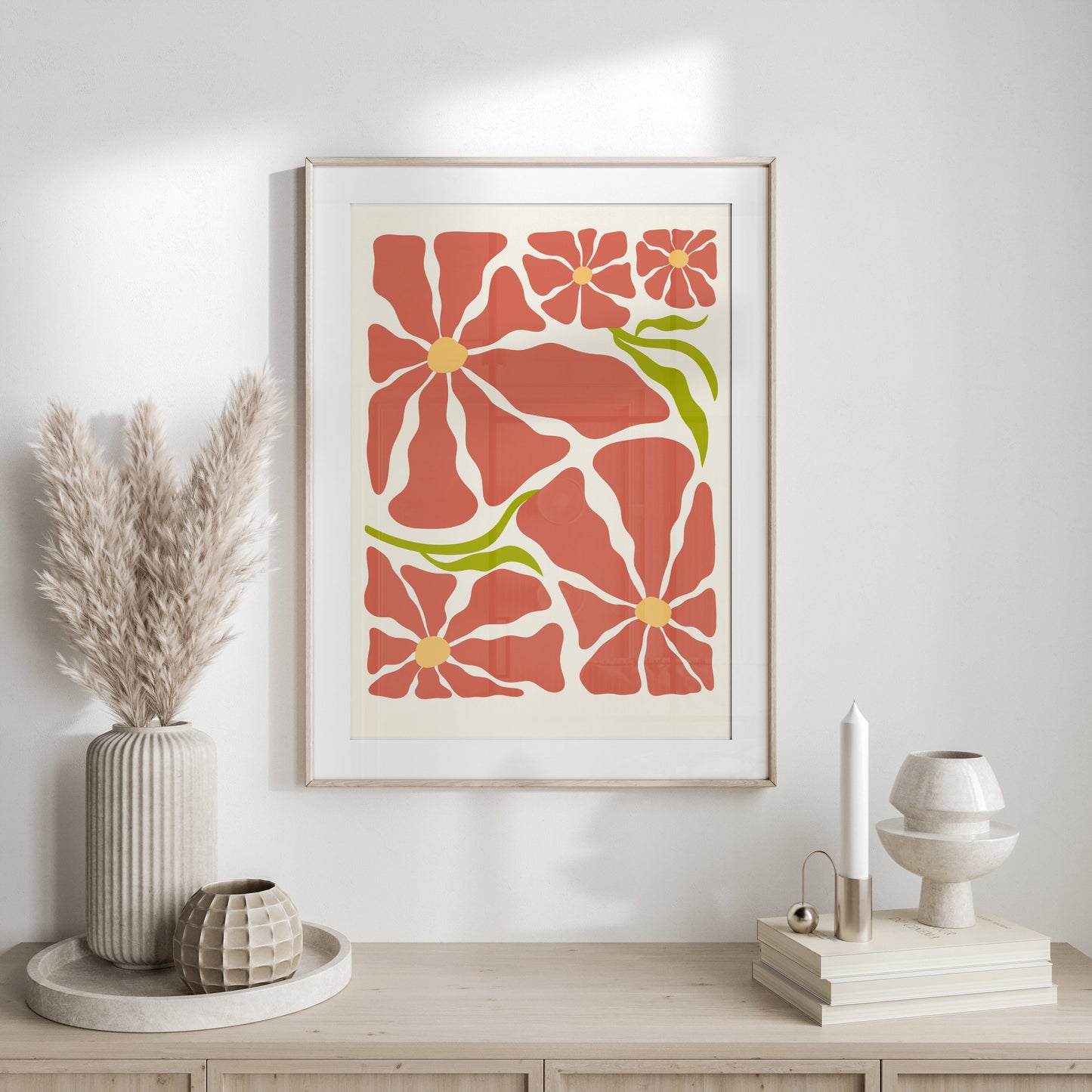 Premium Poster of Abstract Floral Art Design for Modern Home Decor Posters