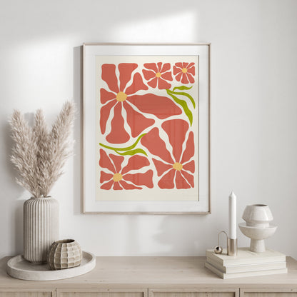 Premium Poster of Abstract Floral Art Design for Modern Home Decor Posters