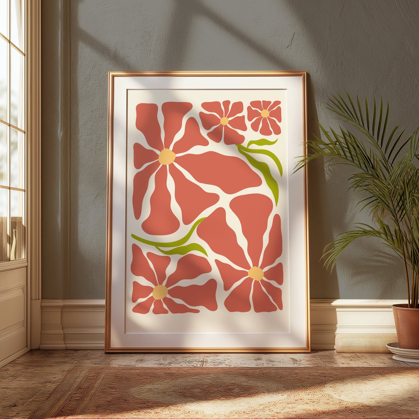 Premium Poster of Abstract Floral Art Design for Modern Home Decor Posters