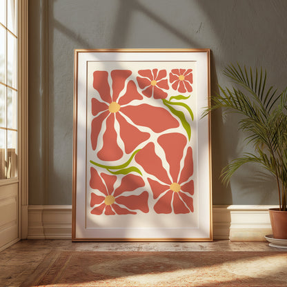 Premium Poster of Abstract Floral Art Design for Modern Home Decor Posters