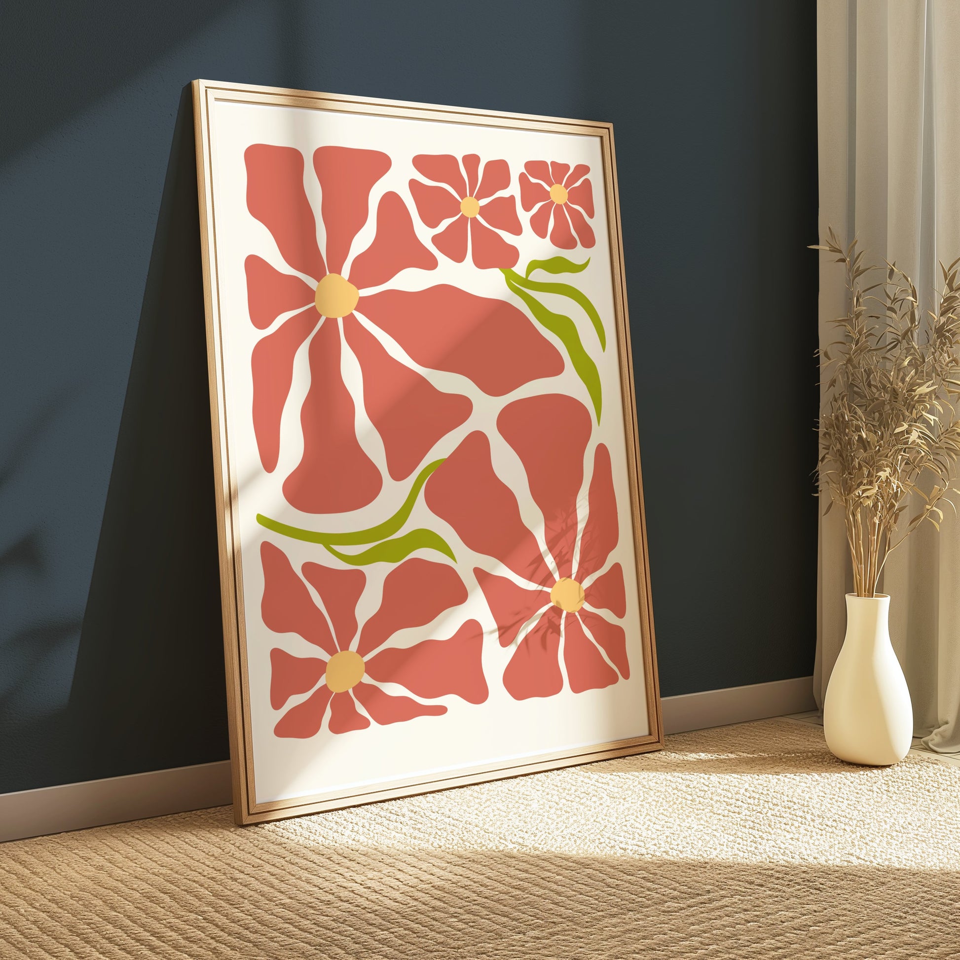Premium Poster of Abstract Floral Art Design for Modern Home Decor Posters