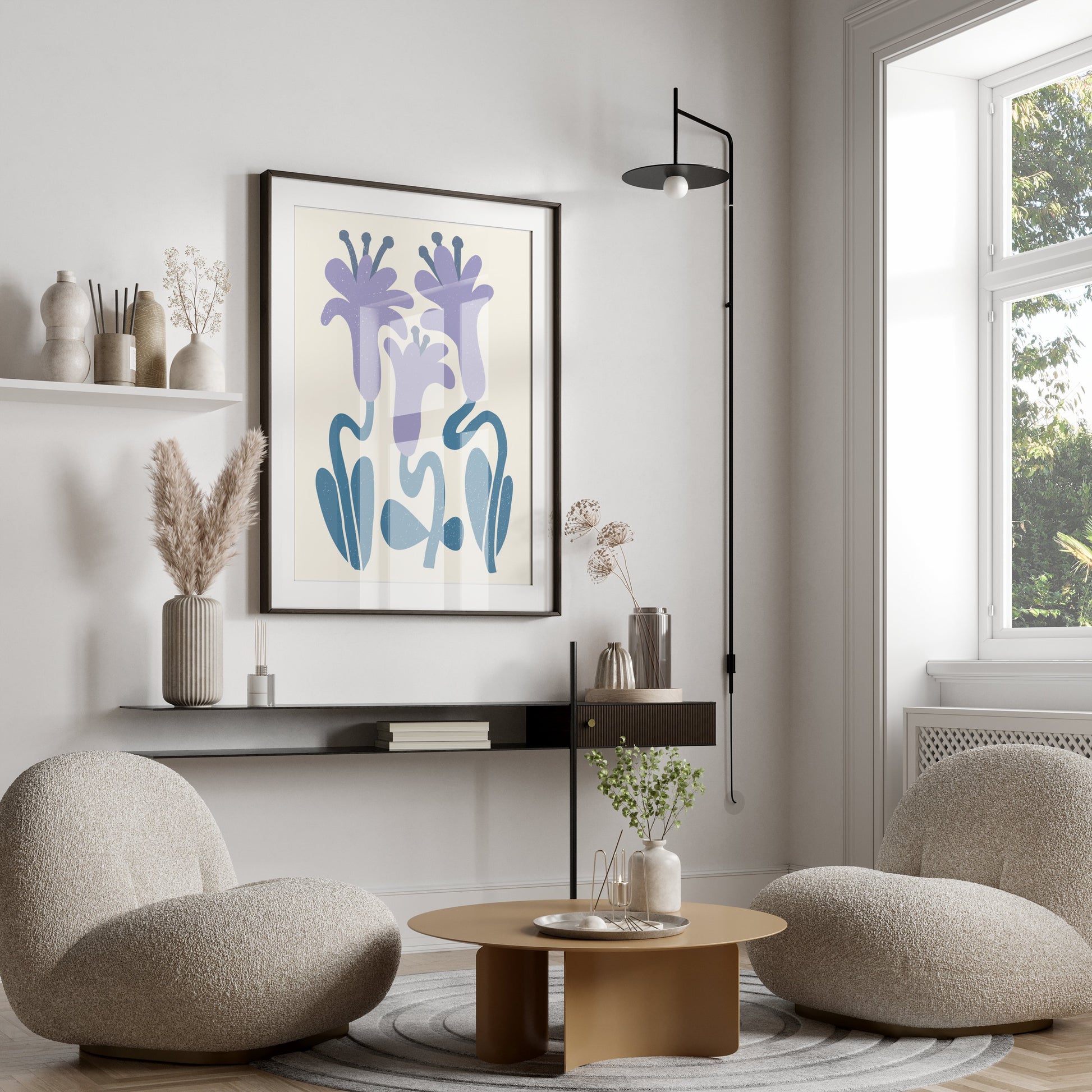 Premium Poster of Abstract Floral Art Lily Design Posters