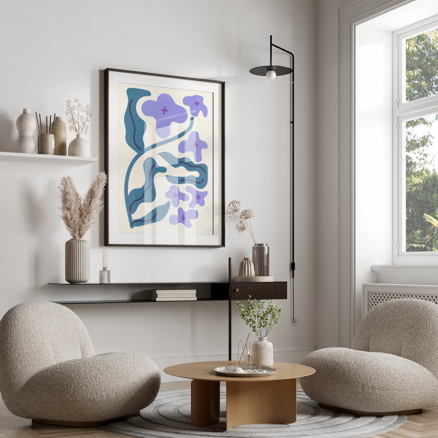 Premium Poster of Abstract Floral Art Print Modern Wall Decor Posters
