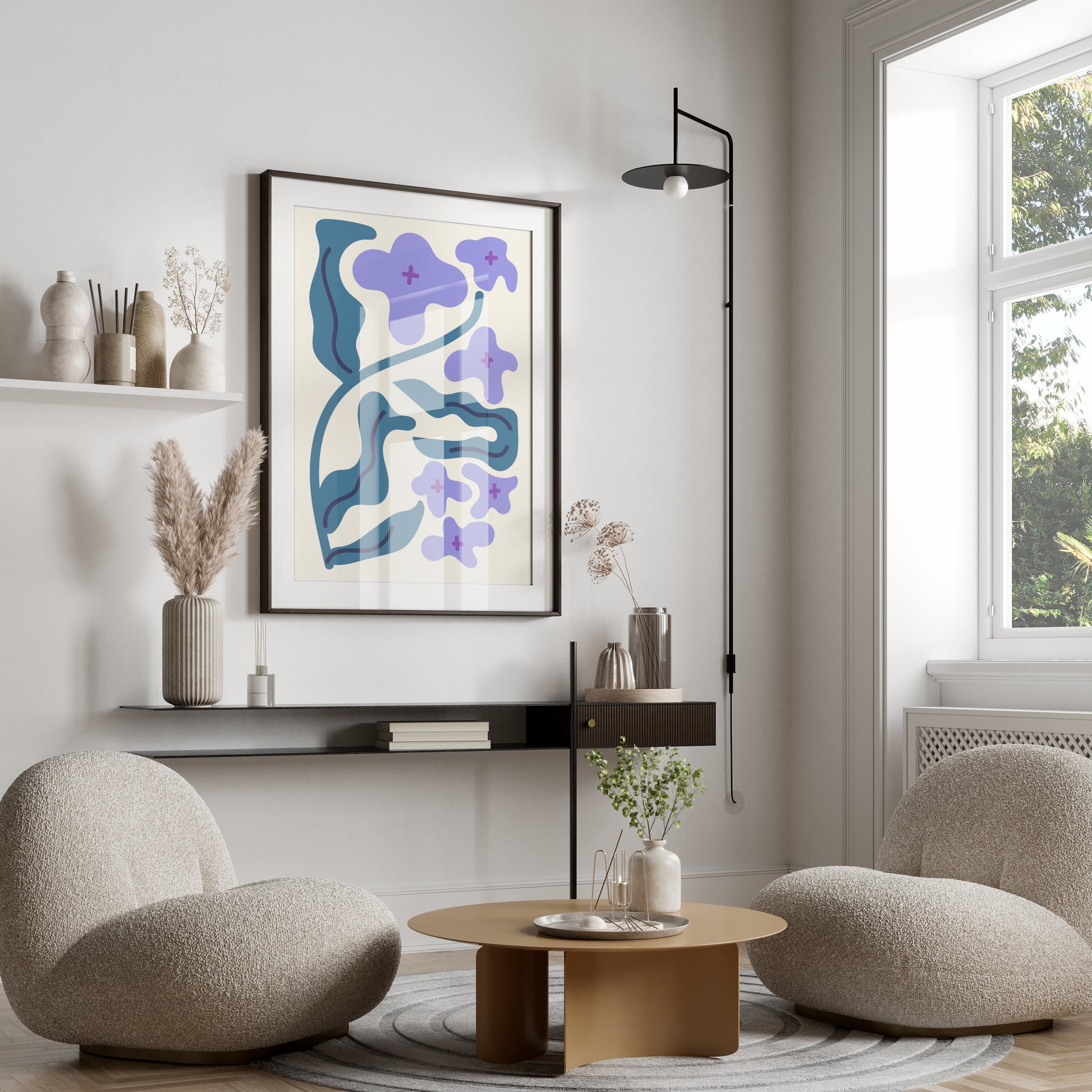 Premium Poster of Abstract Floral Art Print Modern Wall Decor Posters