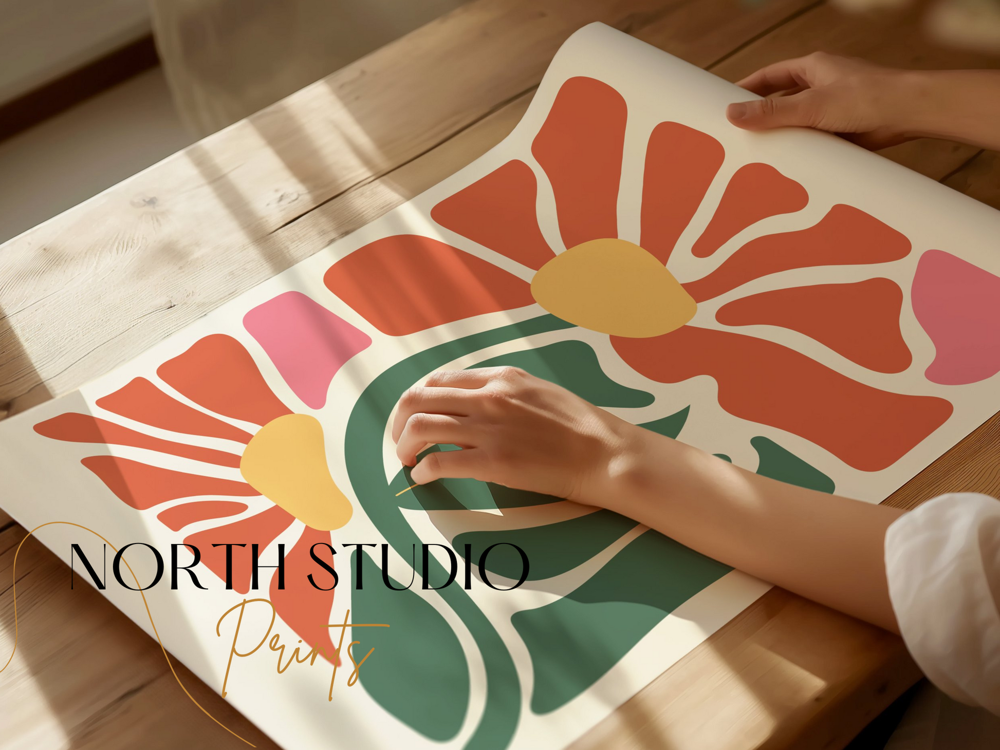 Premium Poster of Abstract Floral Art in Bold Colors Posters