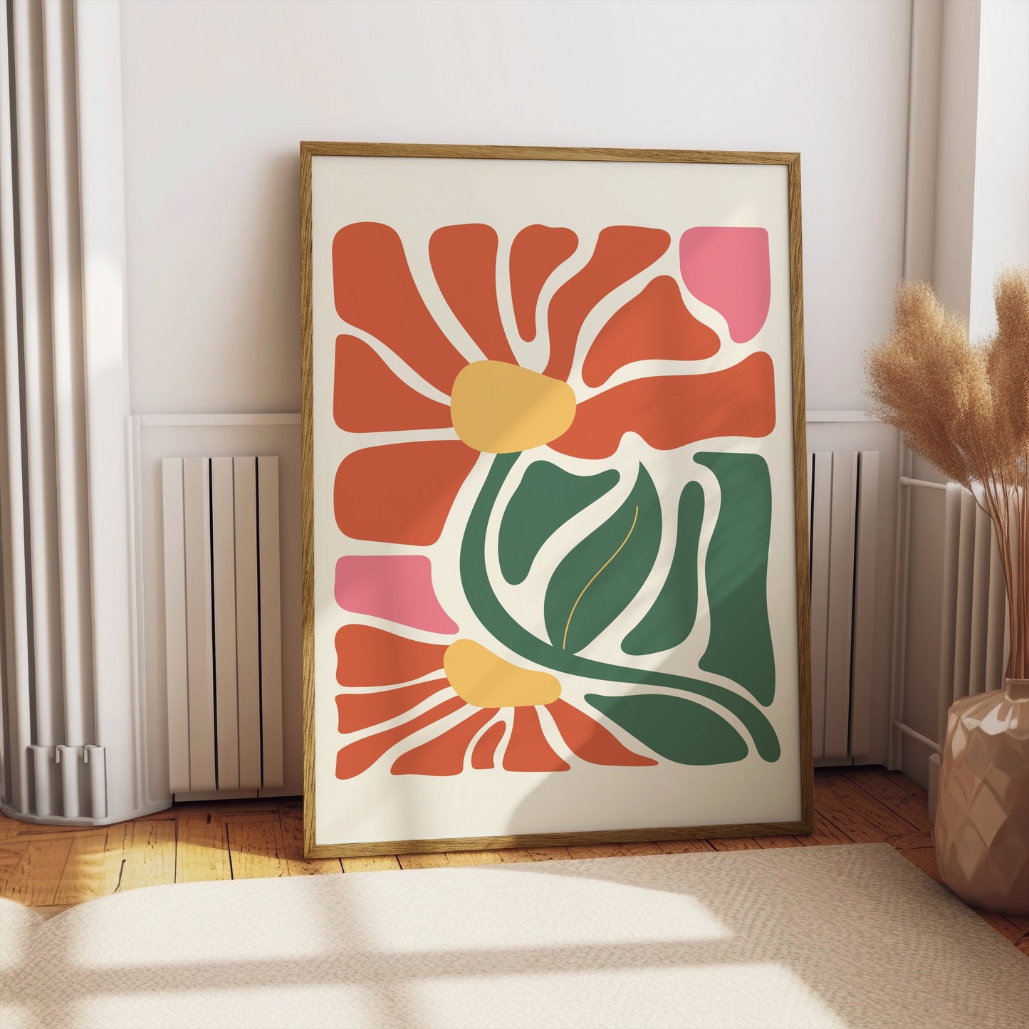 Premium Poster of Abstract Floral Art in Bold Colors Posters