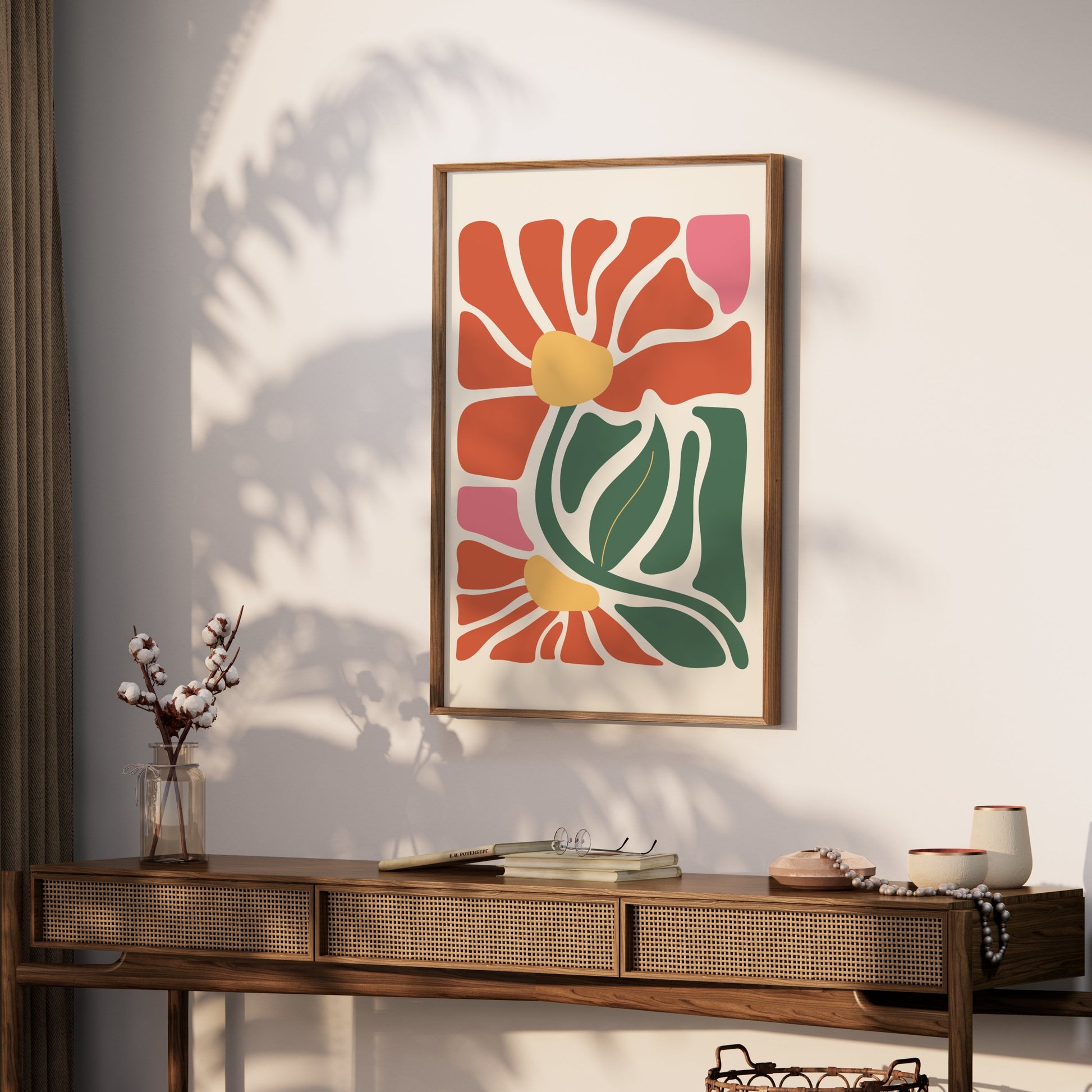 Premium Poster of Abstract Floral Art in Bold Colors Posters