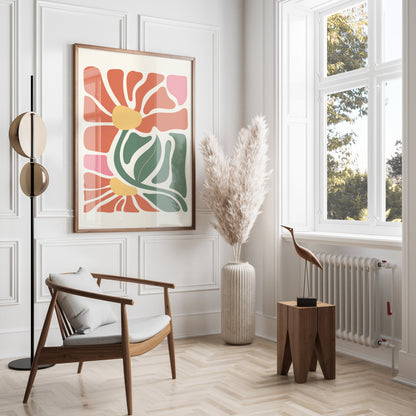 Premium Poster of Abstract Floral Art in Bold Colors Posters