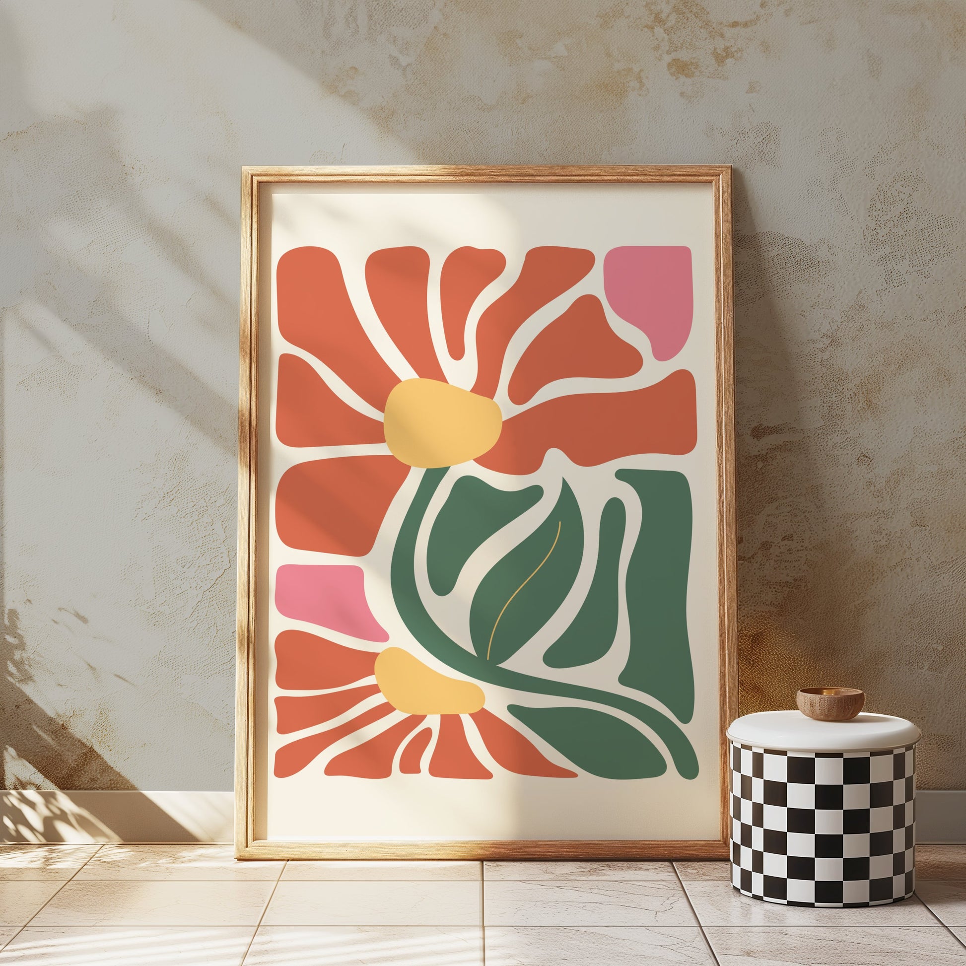 Premium Poster of Abstract Floral Art in Bold Colors Posters