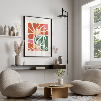 Premium Poster of Abstract Floral Art in Bold Colors Posters