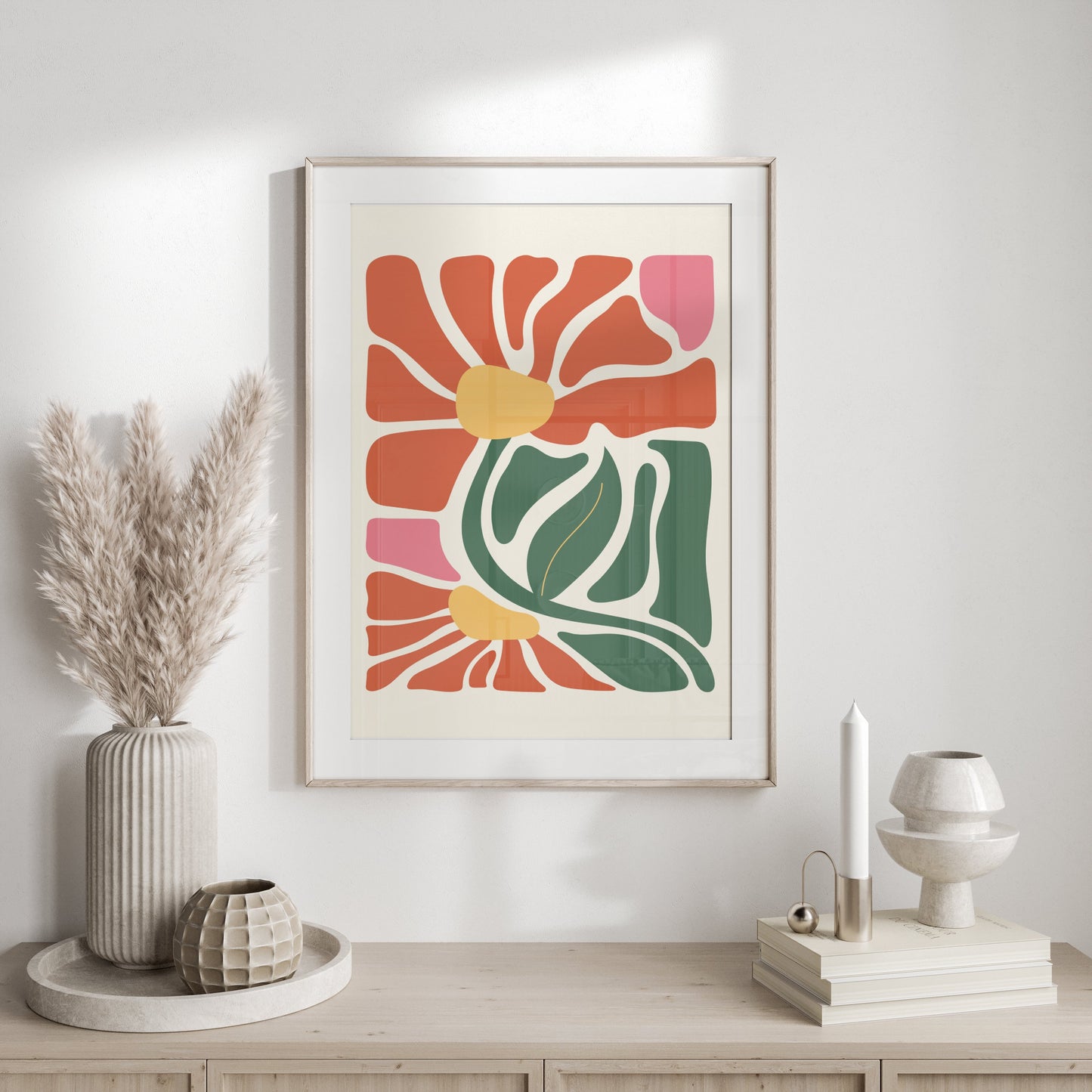 Premium Poster of Abstract Floral Art in Bold Colors Posters