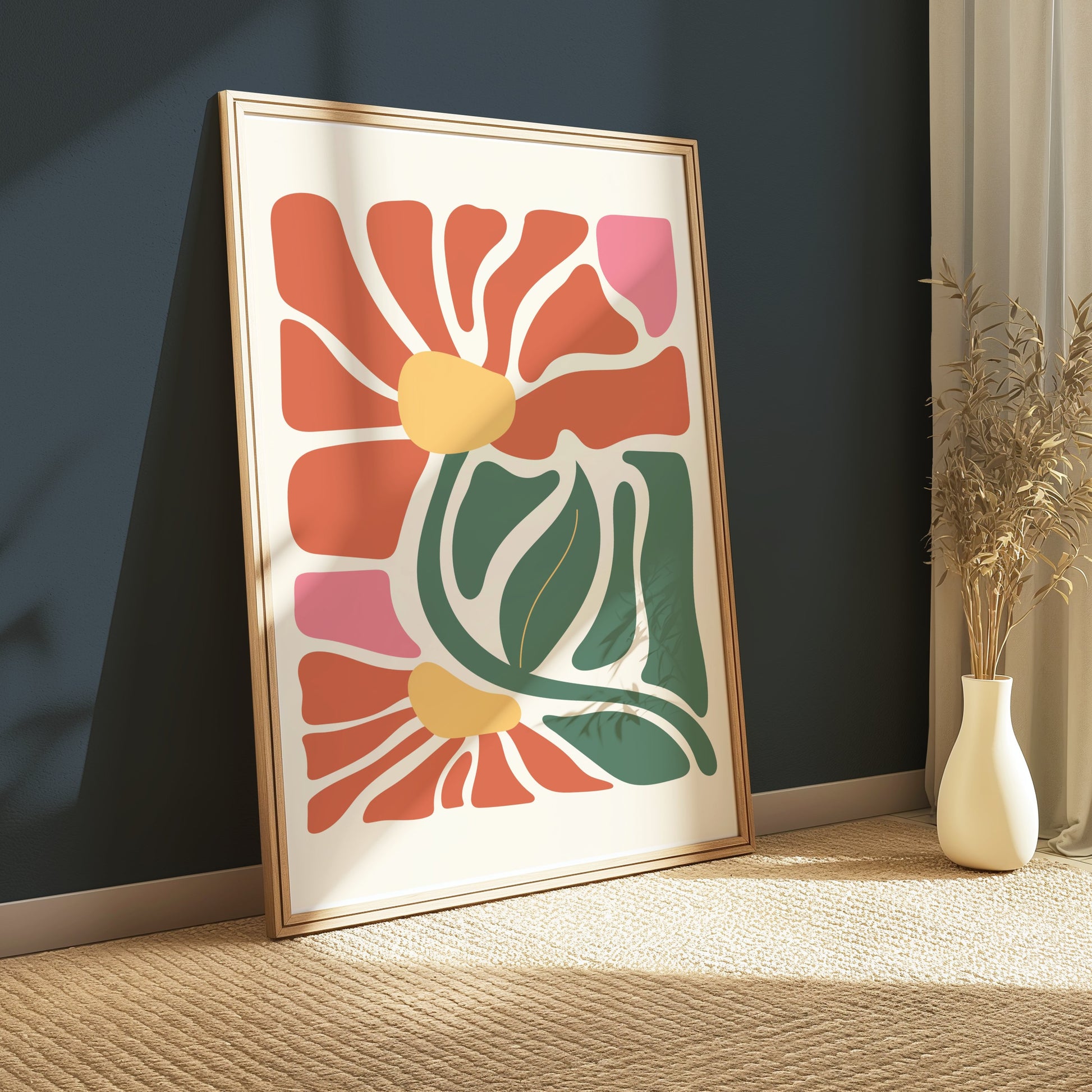 Premium Poster of Abstract Floral Art in Bold Colors Posters