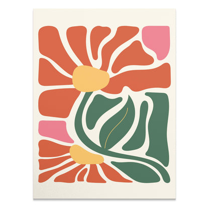 Premium Poster of Abstract Floral Art in Bold Colors Posters