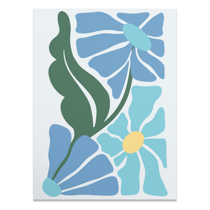 Premium Poster of Abstract Floral Blue and Green Art Posters