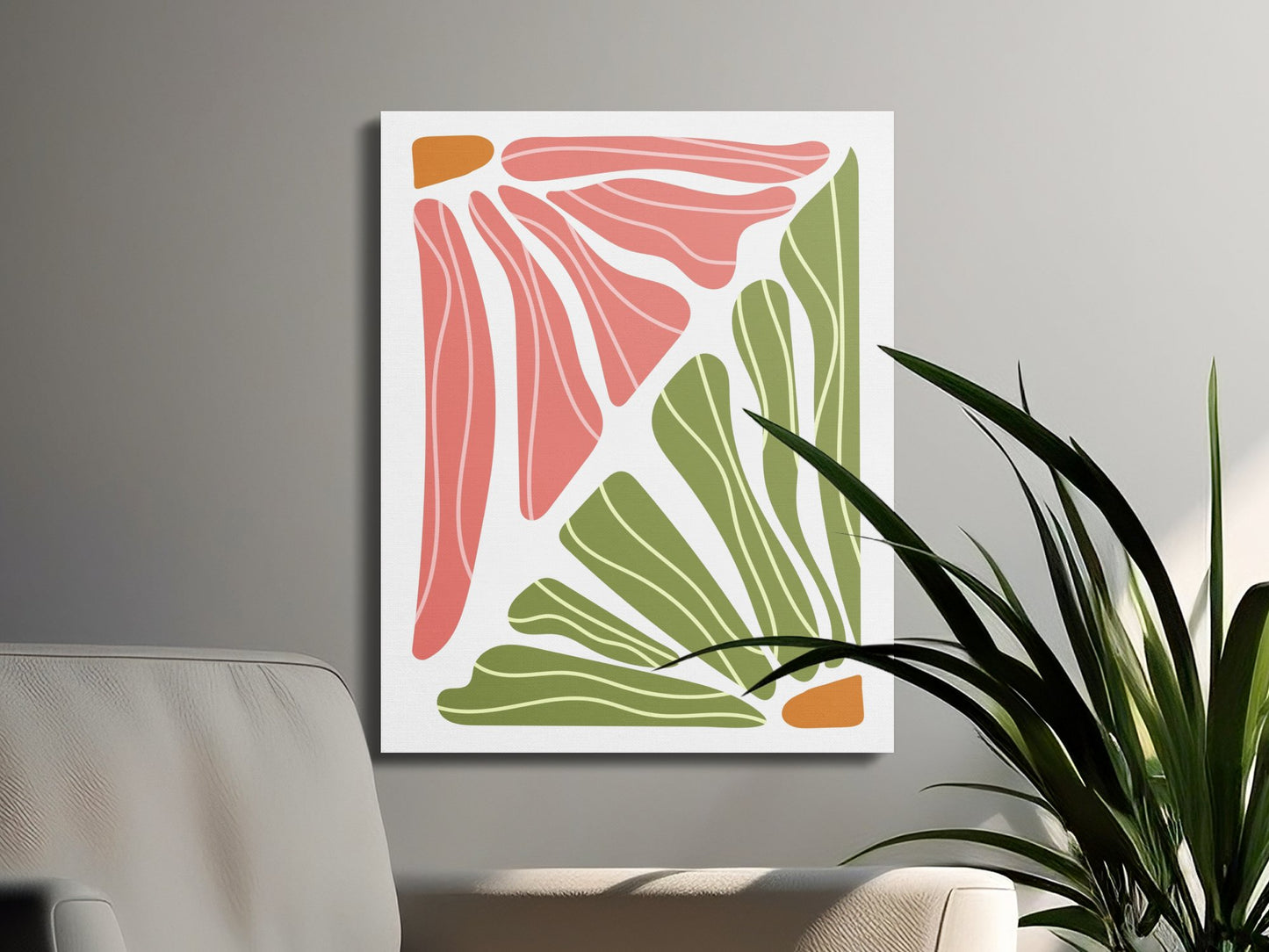 Premium Poster of Abstract Floral Botanical Design Canvas Wraps