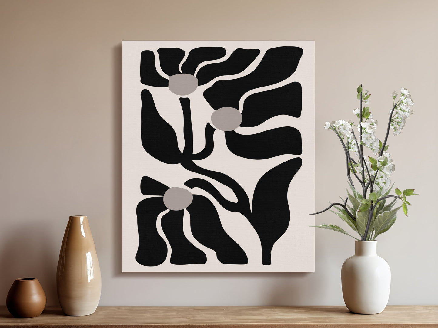 Premium Poster of Abstract Floral Design Art Canvas Wraps