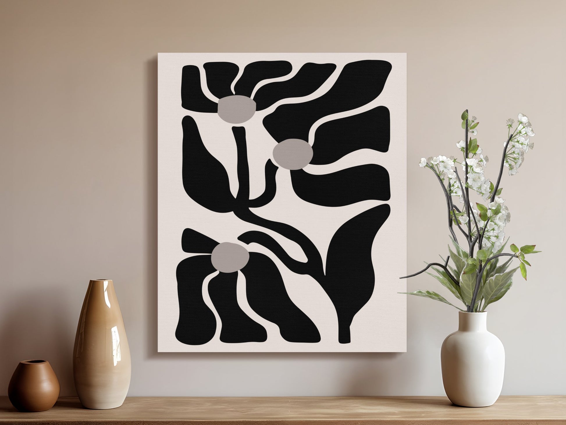 Premium Poster of Abstract Floral Design Art Canvas Wraps