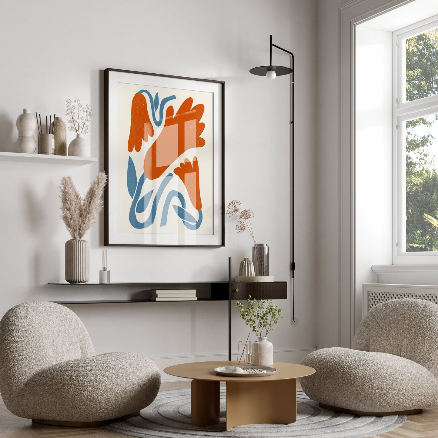 Premium Poster of Abstract Floral Design Colorful Botanical Art Posters
