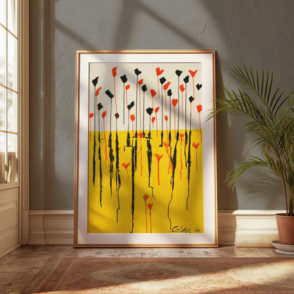 Premium Poster of Abstract Floral Design with Vibrant Colors Posters